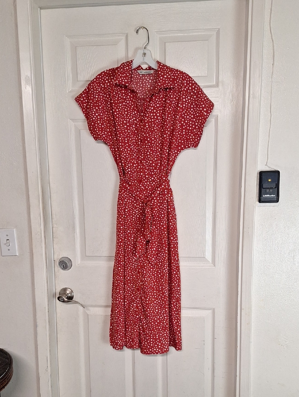 SMF Polka Dot Midi Maxi Dress Women Small Red White
